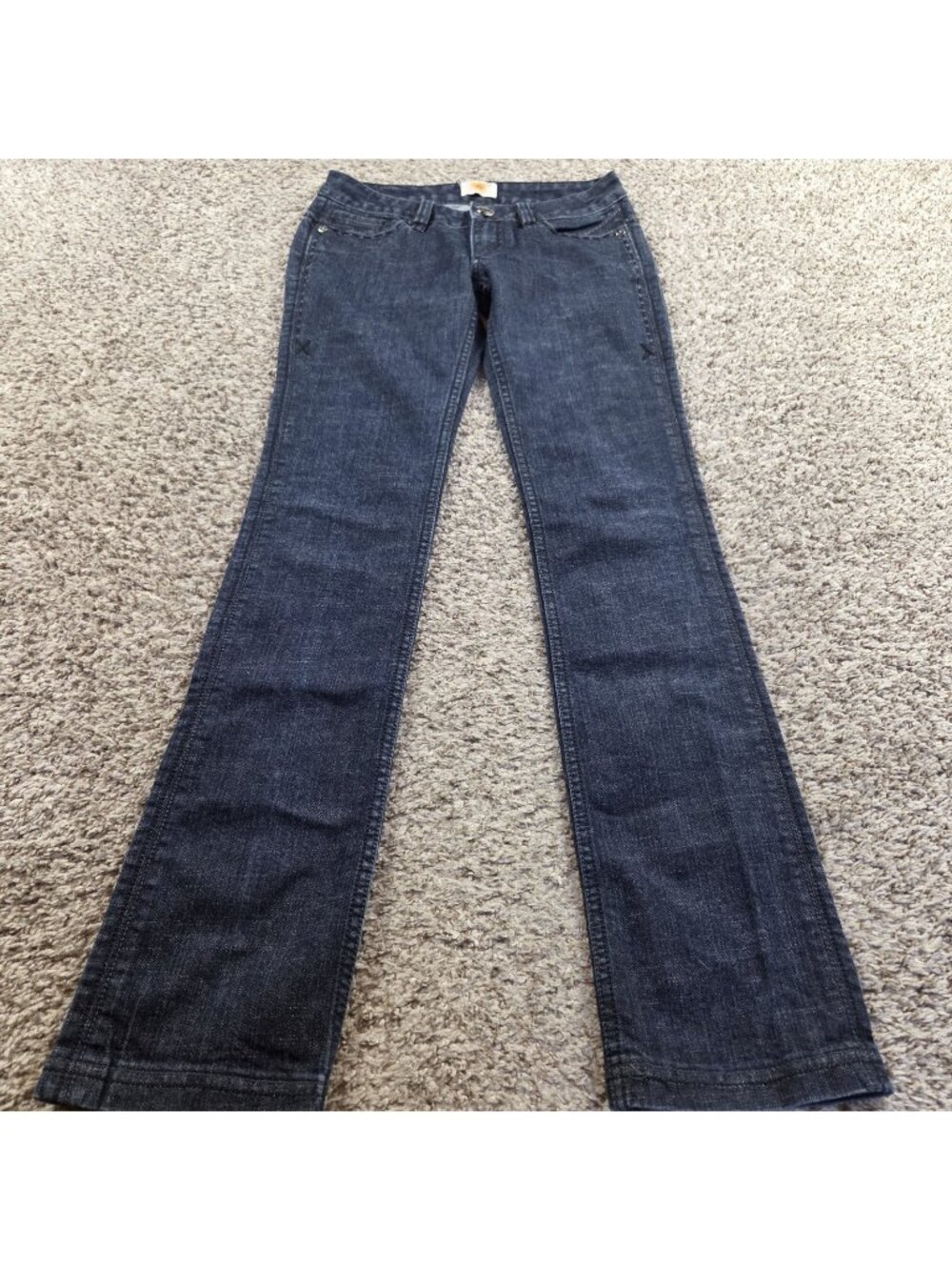 Antik Denim Jeans Women's 28 Distressed Embroidered Straight Dark Wash